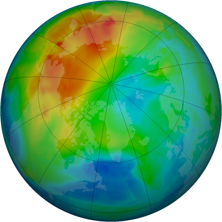 Arctic ozone map for 25 November 2014